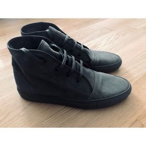 Common Projects Black Canvas High Top Sneakers Sz 42